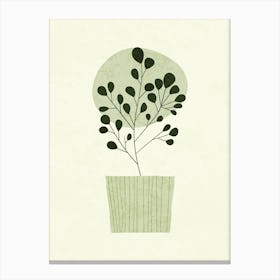 Minimalist Botanical Plant in Pot Design Canvas Print