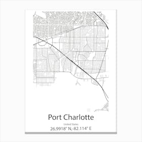 Port Charlotte,United States Minimalist Map Leinwandbild