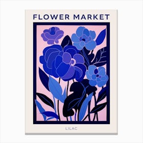 Blue Flower Market Poster Lilac 6 Canvas Print