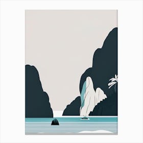 Ko Phi Phi Thailand Simplistic Tropical Destination Canvas Print