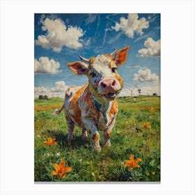 Cow In The Meadow Canvas Print