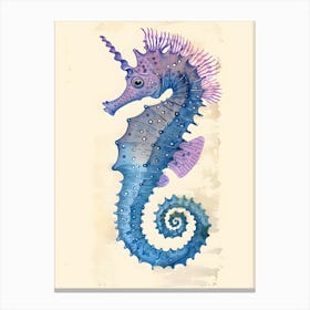 Seahorse Watercolor Illustration Canvas Print