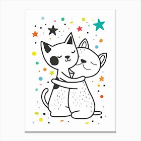 Two Cats Hugging 1 Canvas Print