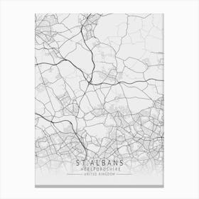 St Albans Map Canvas Print