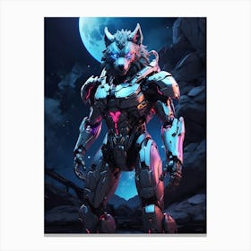 Wolf In Cyborg Body #4 Canvas Print