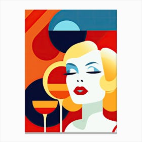 Woman and coctails Canvas Print