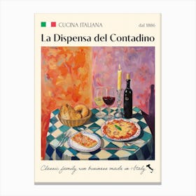 La Dispensa Del Contadino Trattoria Italian Poster Food Kitchen Canvas Print