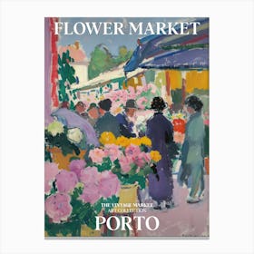 Vintage Flower Market Painting Porto 4 Canvas Print