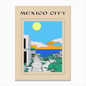 Minimal Design Style Of Mexico City, Mexico 1 Poster Canvas Print