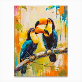 Colourful Toucan Brushstrokes 2 Canvas Print