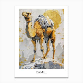 Camel Precisionist Illustration 2 Poster Canvas Print