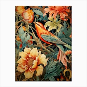 Bird On A Flower Canvas Print