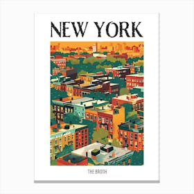 The Bronx New York Colourful Silkscreen Illustration 2 Poster Canvas Print