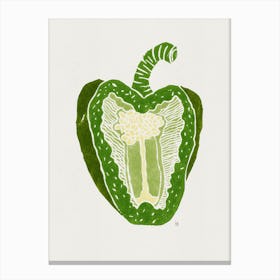 Green Pepper in Canvas Print