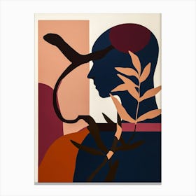 Person Minimal Silhouette Collage Canvas Print