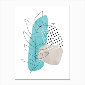 Abstract Leaf Line Drawing Canvas Print
