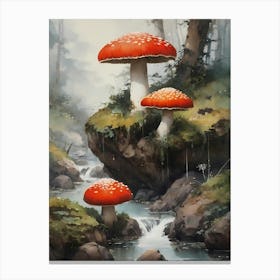 Mushrooms Painting (8) 2 Canvas Print