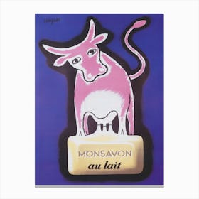 Pink Cow and Soap, Vintage Advertisement Poster Canvas Print