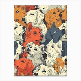 Perfectly Repeatable Artwork With Cute Dog Faces 15 Canvas Print