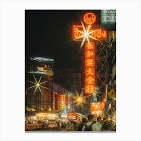 Night In Bangkok Chinatown Canvas Print