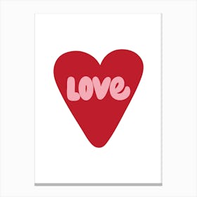 Love Red Heart Canvas Print