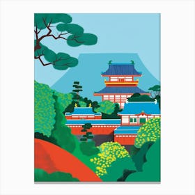 Tokyo Imperial Palace 1 Colourful Illustration Canvas Print