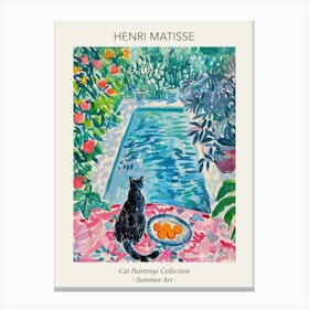 Henri Matisse Black Cats Oranges Pool Summer Painting Canvas Print