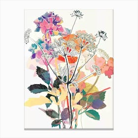 Queen Anne S Lace 1 Collage Flower Bouquet Canvas Print