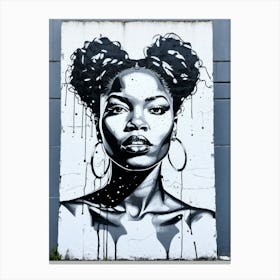 Graffiti Mural Of Beautiful Black Woman 239 Canvas Print