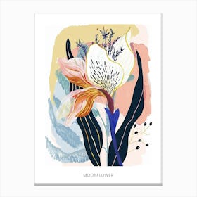 Colourful Flower Illustration Poster Moonflower 3 Canvas Print