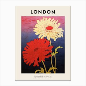 London United Kingdom Botanical Flower Market Poster Canvas Print