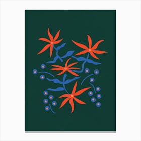 Abstract Retro Botanical Canvas Print