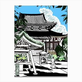 Temple In Tokyo Canvas Print