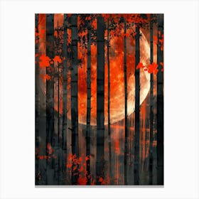 Full Moon In The Forest 12 Canvas Print