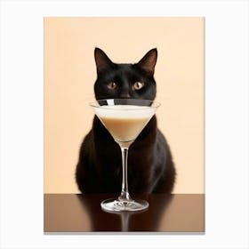 Cat With Martini Canvas Print