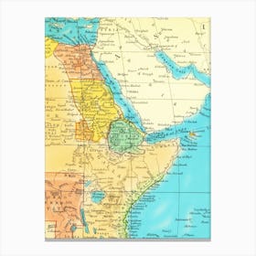Map Of Africa — retro map, vintage map print Canvas Print