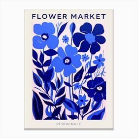 Blue Flower Market Poster Periwinkle 2 Canvas Print