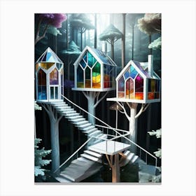 Casitas Modernas En Las Copas De Arboles) Canvas Print