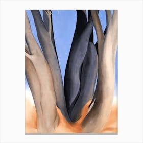 Georgia O Keeffe - Dark Tree Trunks Canvas Print