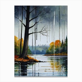 Rain On The Lake Canvas Print