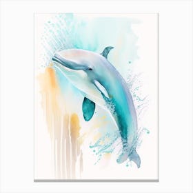 Irrawaddy Dolphin Storybook Watercolour  (2) Canvas Print