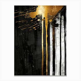 Gold And Black Abstract Painting 128 Canvas Print