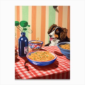 Dog And Pasta 1 Canvas Print
