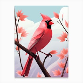 Minimalist Northern Cardinal 3 Illustration Canvas Print