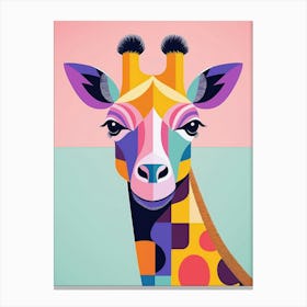 Colourful Giraffe Portrait Canvas Print