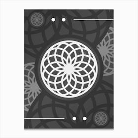 Abstract Geometric Glyph Array in White and Gray n.0093 Canvas Print