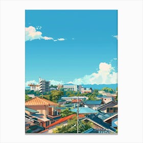 Sendai Japan Colourful Illustration Canvas Print