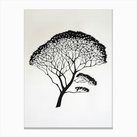 Acacia Tree Simple Geometric Nature Stencil 1 Canvas Print