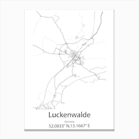 Luckenwalde,Germany Minimalist Map Canvas Print