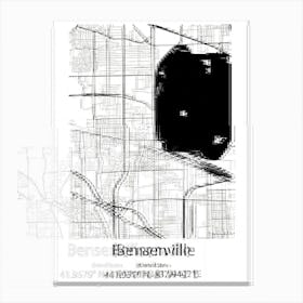 Bensenville,United States Minimalist Map Canvas Print